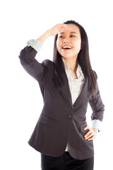 Attractive Asian girl 30s isolated on white background