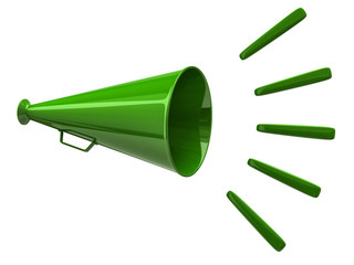Illustration of green megaphone icon