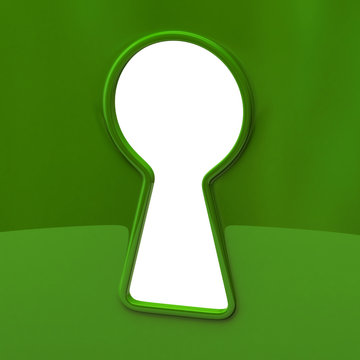 Keyhole in green