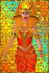 Fototapeta premium Cleopatra conceptual, front view, abstract background
