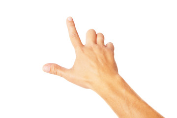 Hand poiting symbol isolated on white background