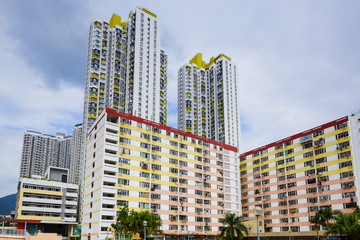 Fototapeta premium Hong Kong residential buildings