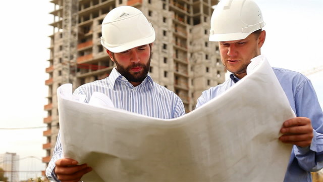 construction engineers at construction site