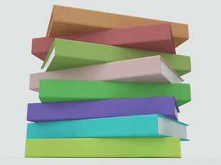 3D stack of books, different by height