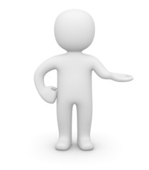 3d man holding your object