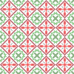 winter embroidery seamless pattern