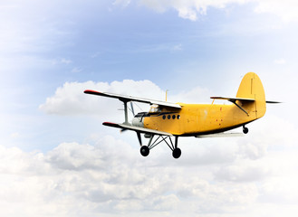 Biplane in the sky