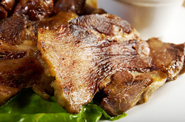 Roast boiled tongue and  liver