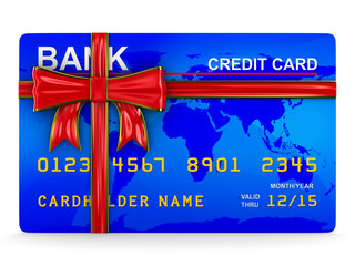credit card on white. Isolated 3D image