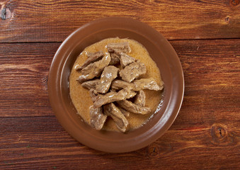 Beef Stroganoff  closeup