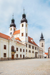 Fototapeta na wymiar The Baroque Church of the Name of Jesus in Telc, Czech Republic