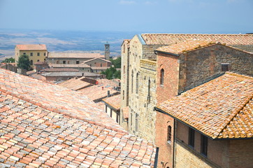 Wspaniały pejzaż starego miasta w Volterra w Toskanii, Włochy - obrazy, fototapety, plakaty