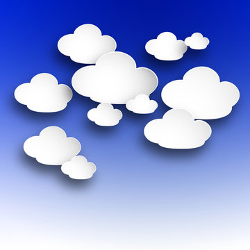 Virtual clouds on gradient blue sky illustration