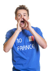 Shouting french soccer fan