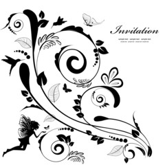 Vintage floral border for your design