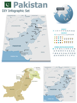 Pakistan maps with markers