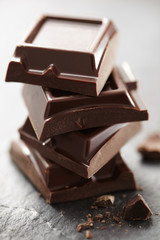 stacked chocolate pieces