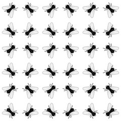 seamless background with flies