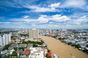 Bird's Eye View of Bangkok from Millennium Hilton Bangkok Hotel