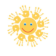 Joyful sun of handprints - 56441438