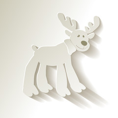 Merry Christmas Rentier Rudolph Weiß