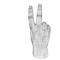 Conceptual 3D cyber black wireframe human hand