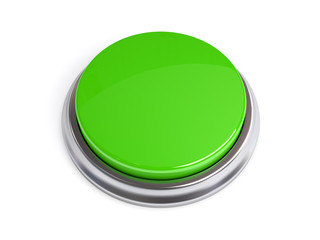 Green Button Isolated on White Background