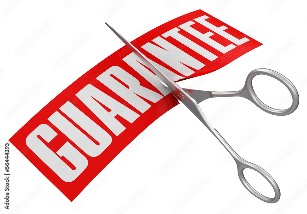Poster scissors and guarantee (clipping path included)