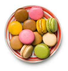 colorful macaroons on plate