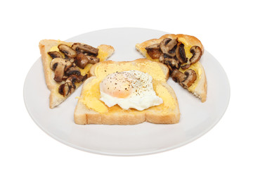 Mushrooms and egg on toast