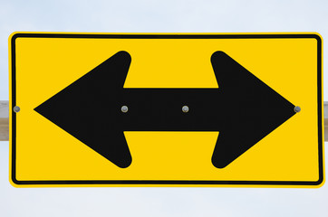 Two-Arrow Sign at an Intersection