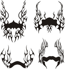 Flaming ribbon templates