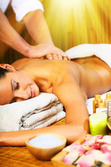 Beautiful woman having massage.