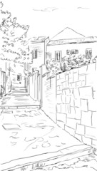 Croatia town street - illustration