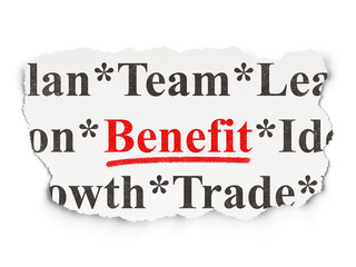 Finance concept: Benefit on Paper background