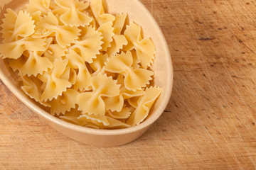 dry pasta in the shape of bows