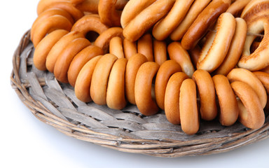tasty bagels, isolated on white