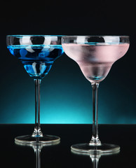 Cocktails on dark color background