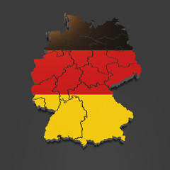 Obraz premium Three-dimensional map of Germany.
