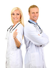 Fototapeta premium Medical workers isolated on white