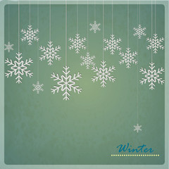 Naklejka na ściany i meble Christmas card with snowflakes