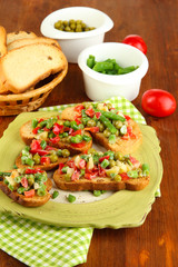 Sandwiches with vegetables and greens