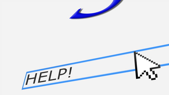 Typing "help!" on a web search engine.  Final zoom out