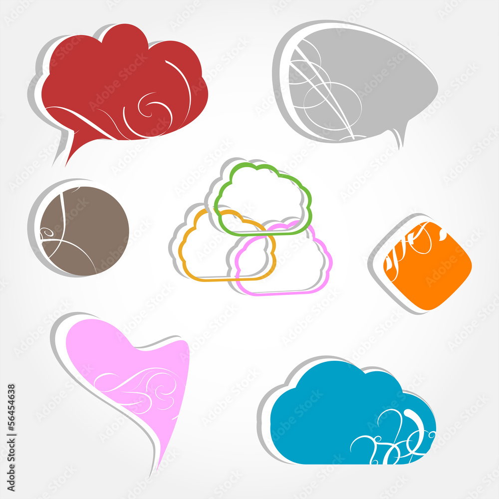 Poster set of cloud icon computing concept design