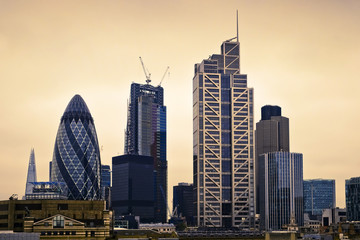 London City Landscape, UK. Concept for finance, work, investment, inflation, energy and price rise.