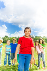 Fototapeta premium Boy and his friends