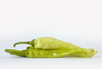 Group of green pepper isolated on white background