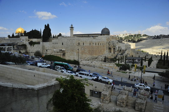 The Western Wall and dome of Al-Aqsa Mosque, Jerusalem
