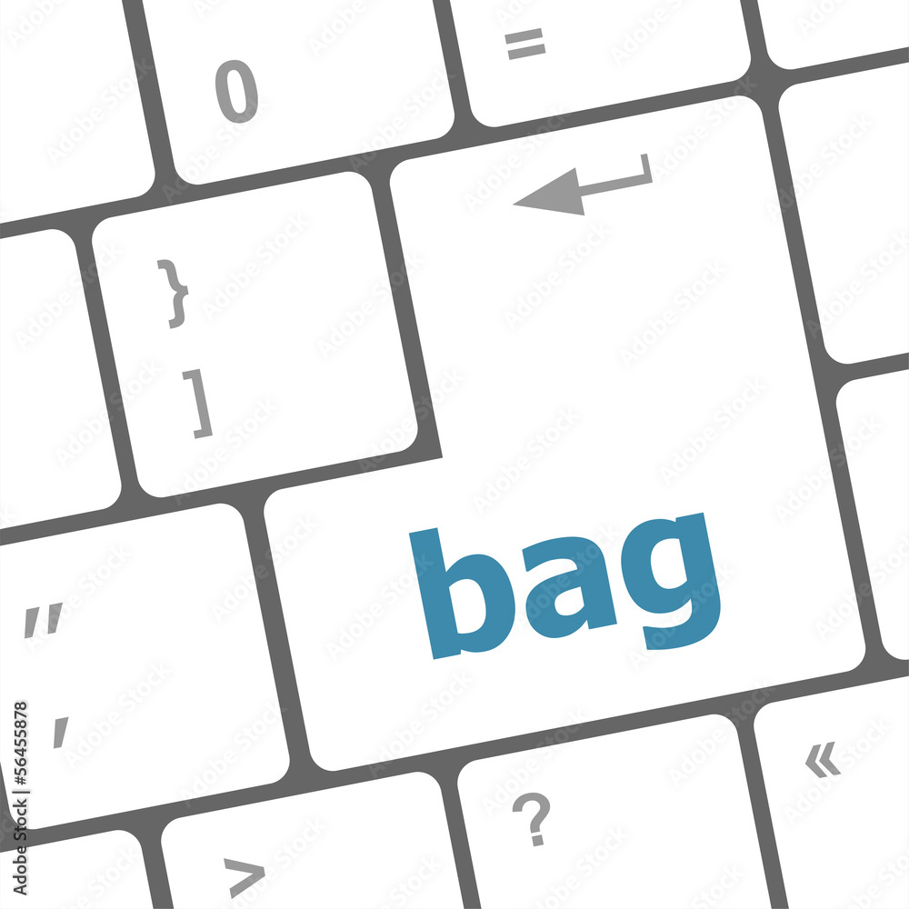 Poster bag button on computer pc keyboard key