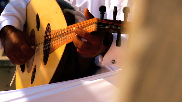 Hands Middle Eastern Male Playing Arabic Oud
